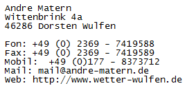 impressum wulfen